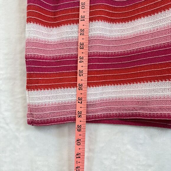 Trina Turk Dress Phenomenal Bell Sleeve Stripe Summer Knit Pink NWT 16 - Picture 8 of 10